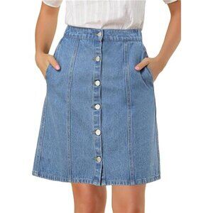 Women's Denim Skirts A-Line Short Blue